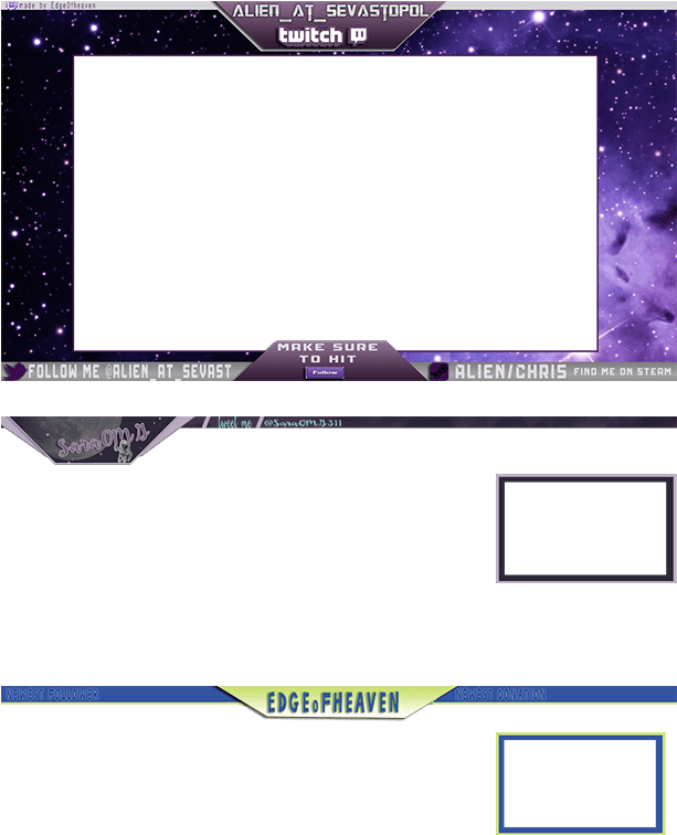 Space Themed Twitch Overlay PNG Image