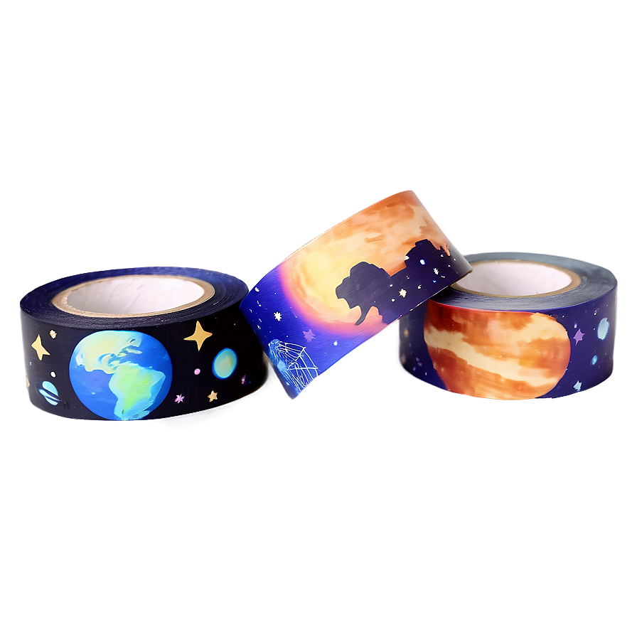 Space Themed Washi Tape Aesthetic Png Otm PNG Image