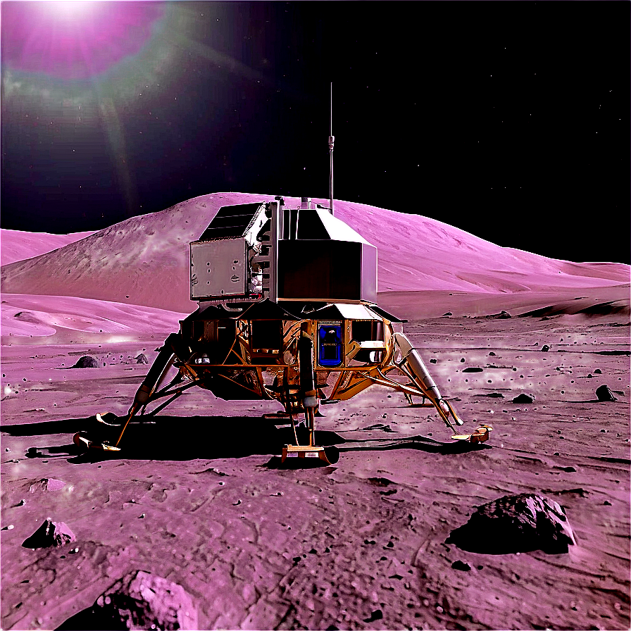 Spacecraft On Moon Surface Png Ryh PNG Image