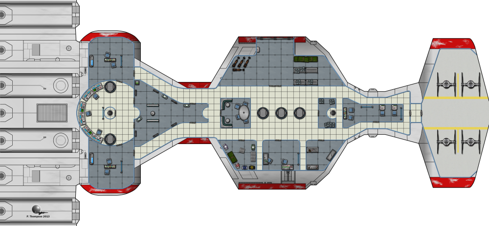 Spaceship Blueprint Design PNG Image