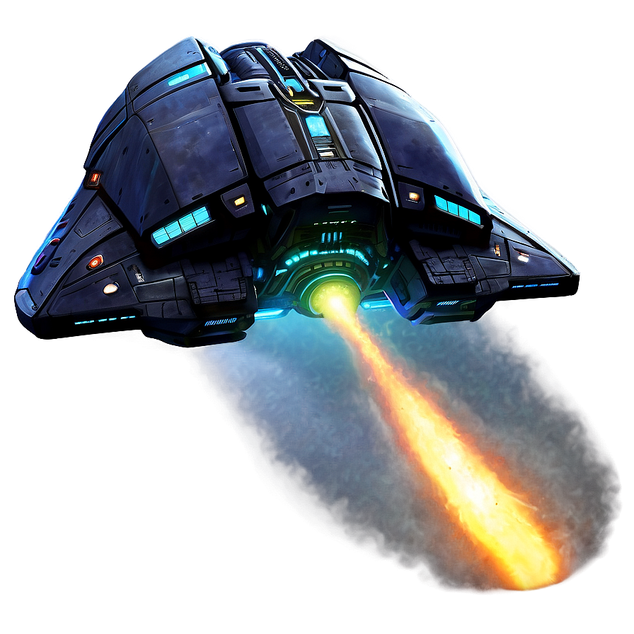 Spaceship In Cosmic Storm Png 05212024 PNG Image