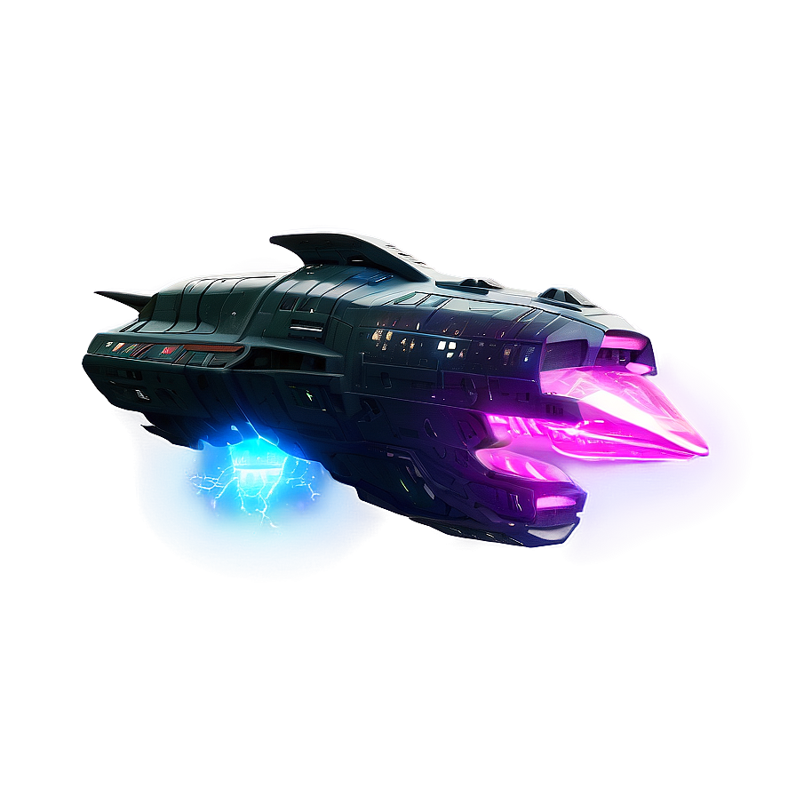 Spaceship In Cosmic Storm Png Gks56 PNG Image