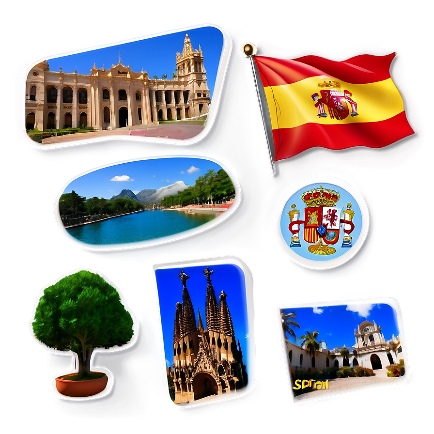 Spain Tourist Attraction Icons Png Vrg68 PNG Image