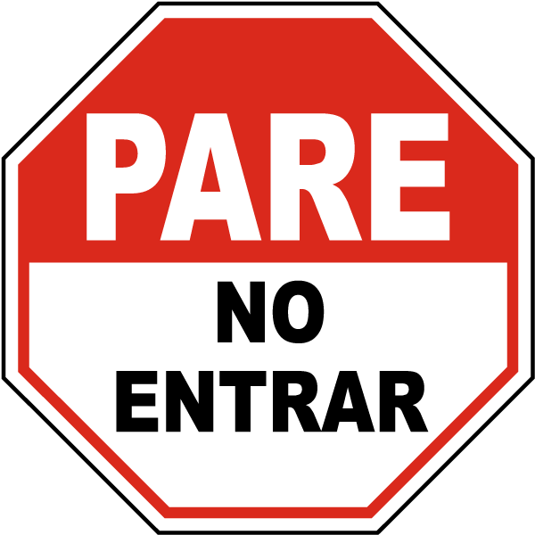 Spanish Stop Sign P A R E N O E N T R A R PNG Image