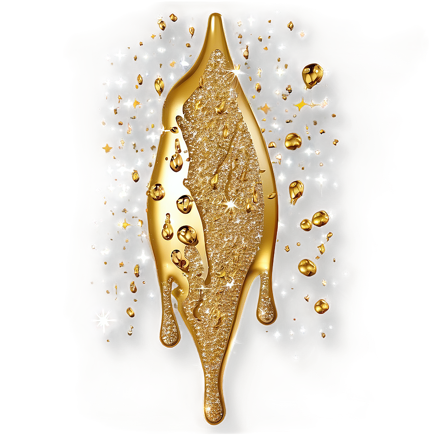 Sparkle Gold Glitter Drip Png Tim PNG Image