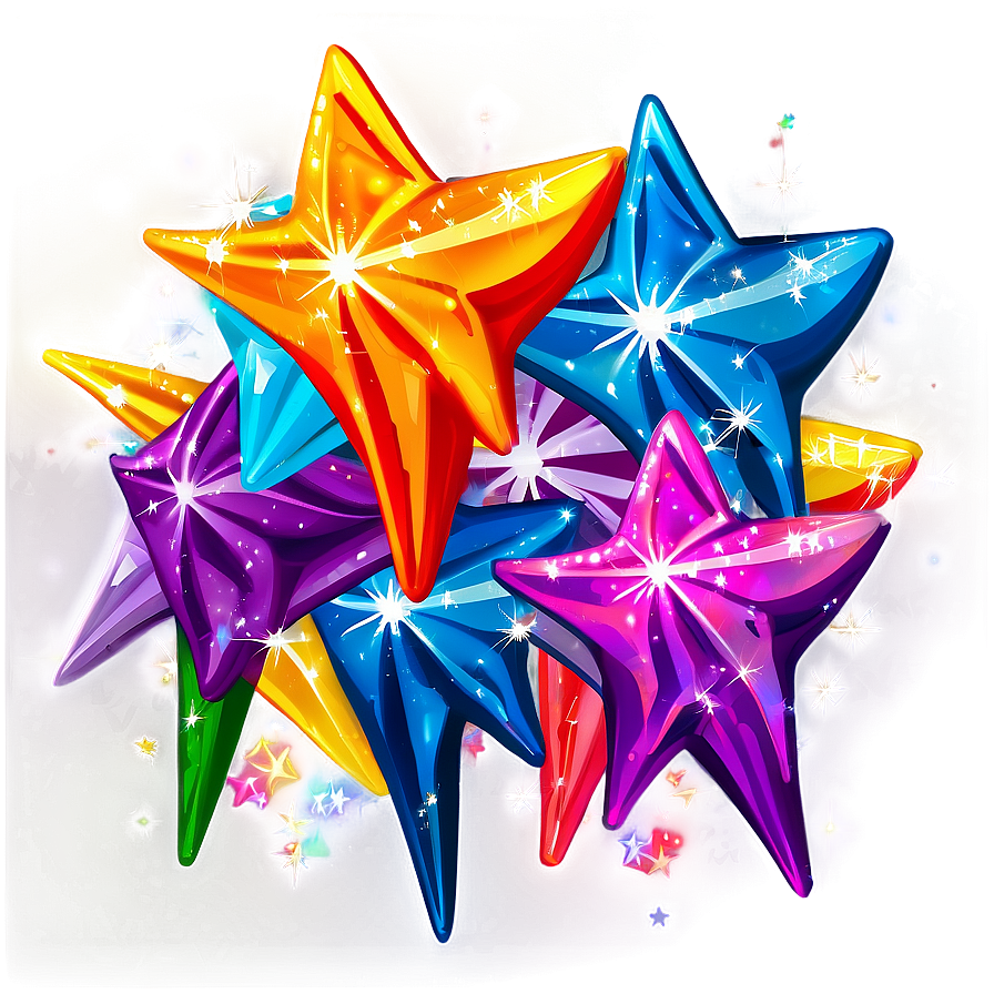 Sparkle Stars Decoration Png Ufj PNG Image