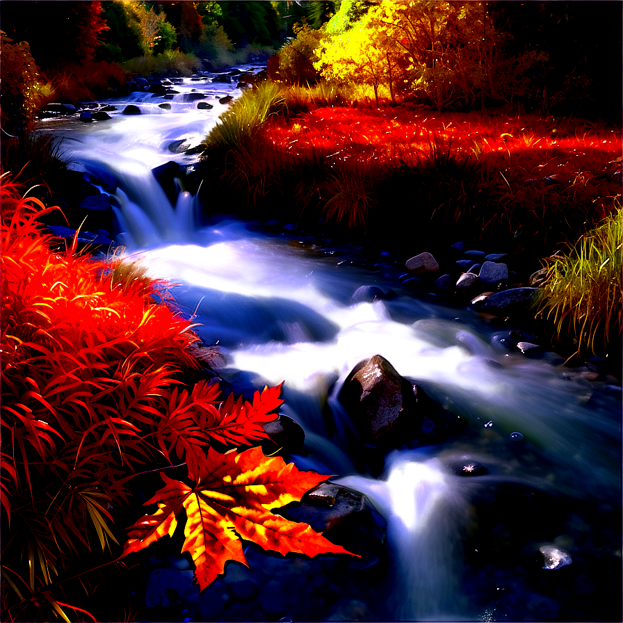 Sparkling Autumn Stream Png Psm95 PNG Image