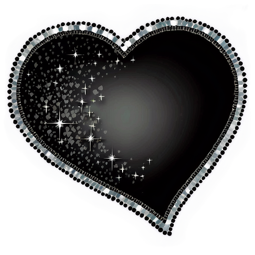 Sparkling Black Heart Png Ywv PNG Image