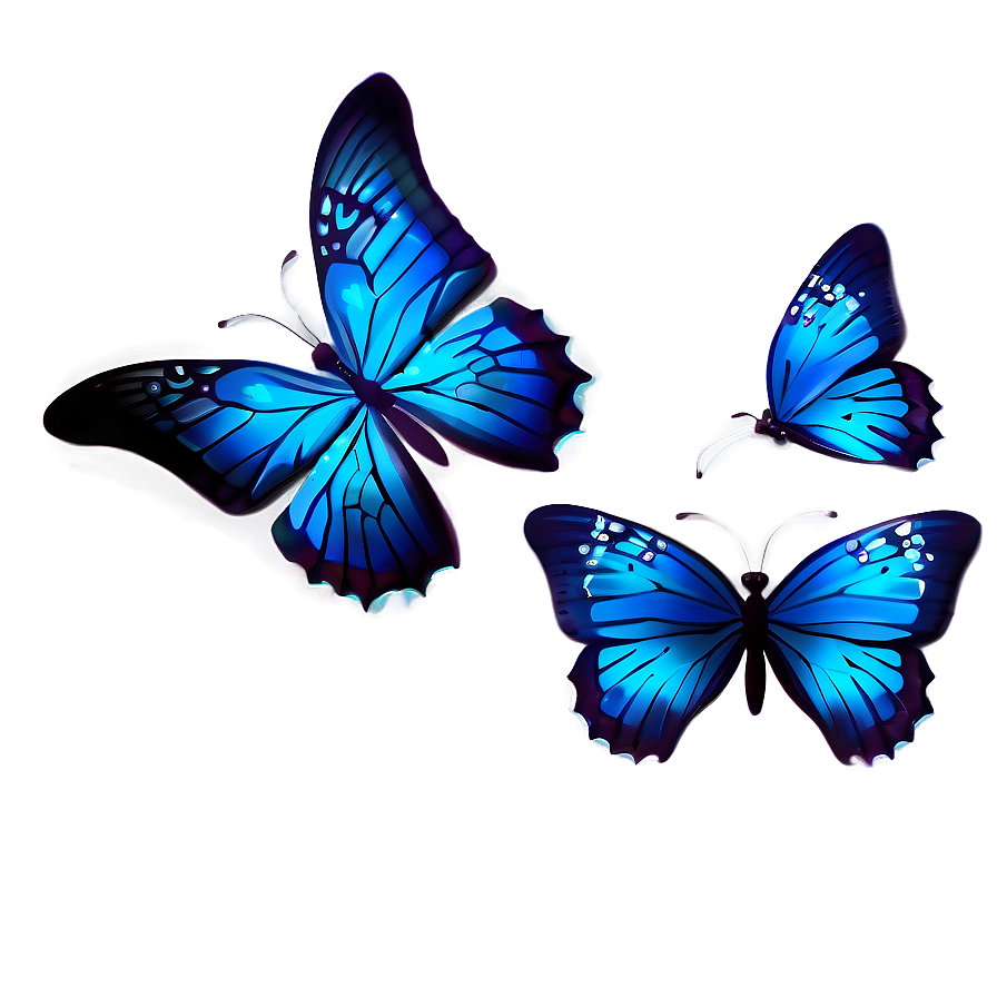 Sparkling Blue Butterflies Png Fos87 PNG Image