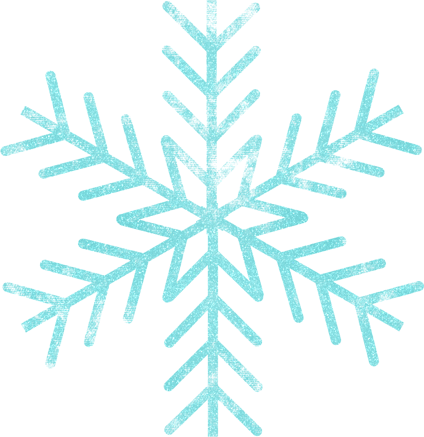 Sparkling Blue Snowflake Graphic PNG Image