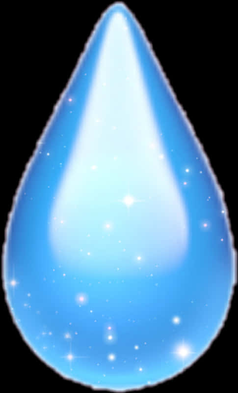 Sparkling Blue Tear Drop PNG Image