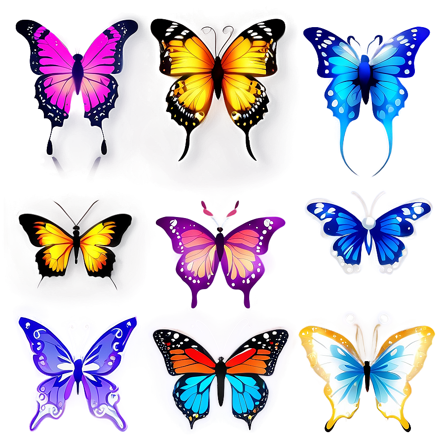 Sparkling Butterflies Png Xpc PNG Image