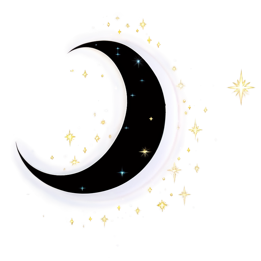 Sparkling Crescent Moon Png Cif PNG Image