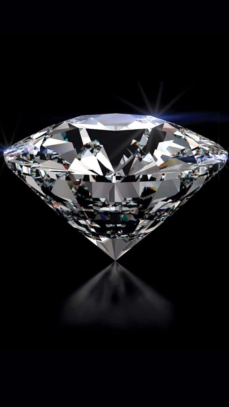 Sparkling Diamond Black Background PNG Image