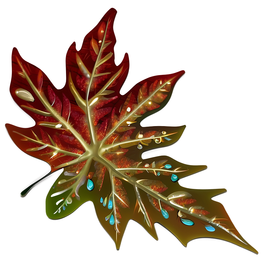 Sparkling Fall Leaf Png 05252024 PNG Image