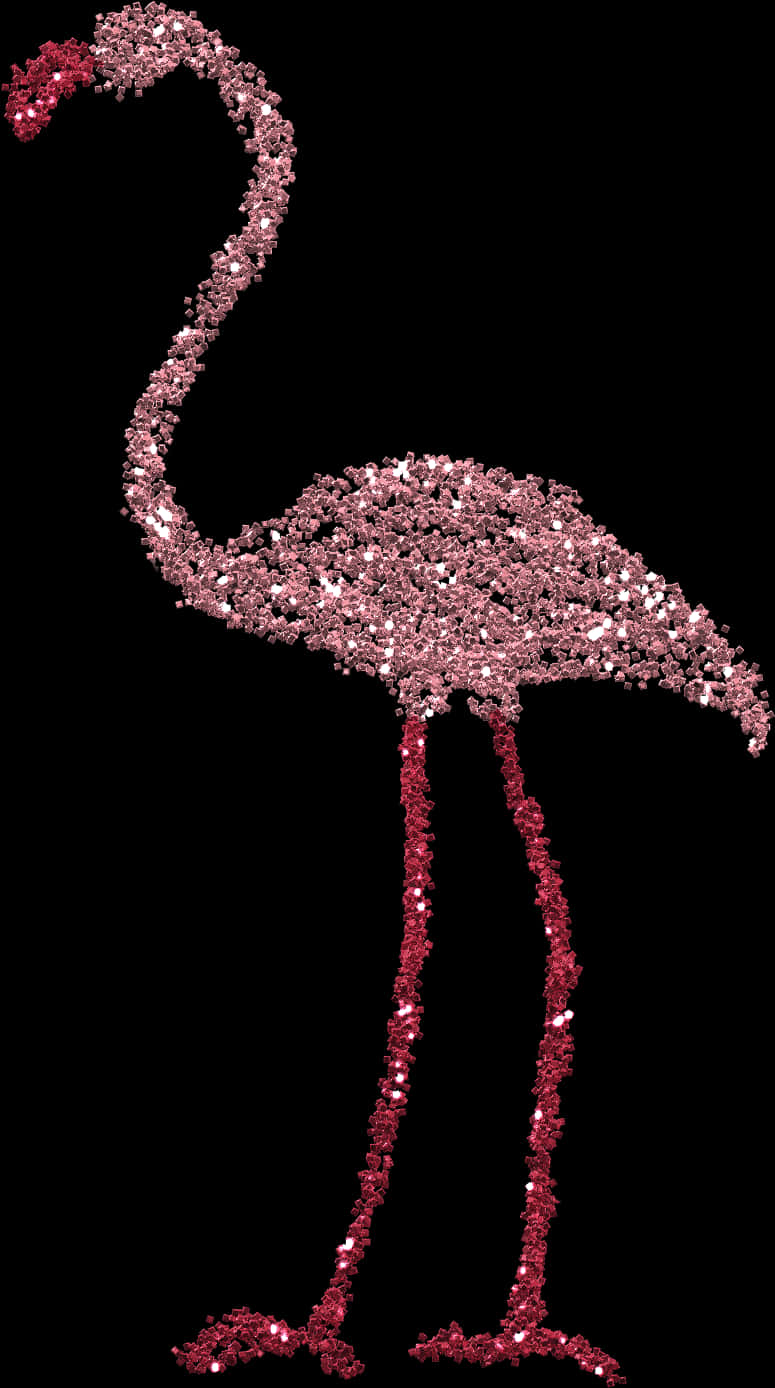 Sparkling Flamingo Artwork PNG Image