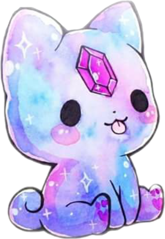 Sparkling Gem Kawaii Cat.png PNG Image