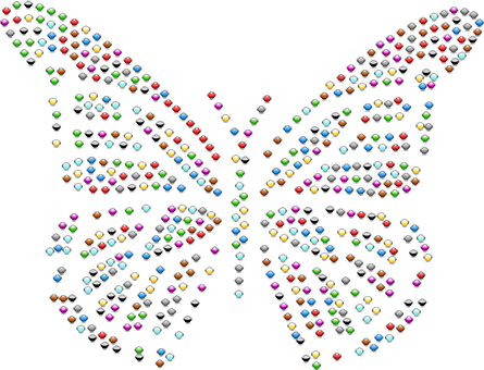 Sparkling Gemstone Butterfly PNG Image