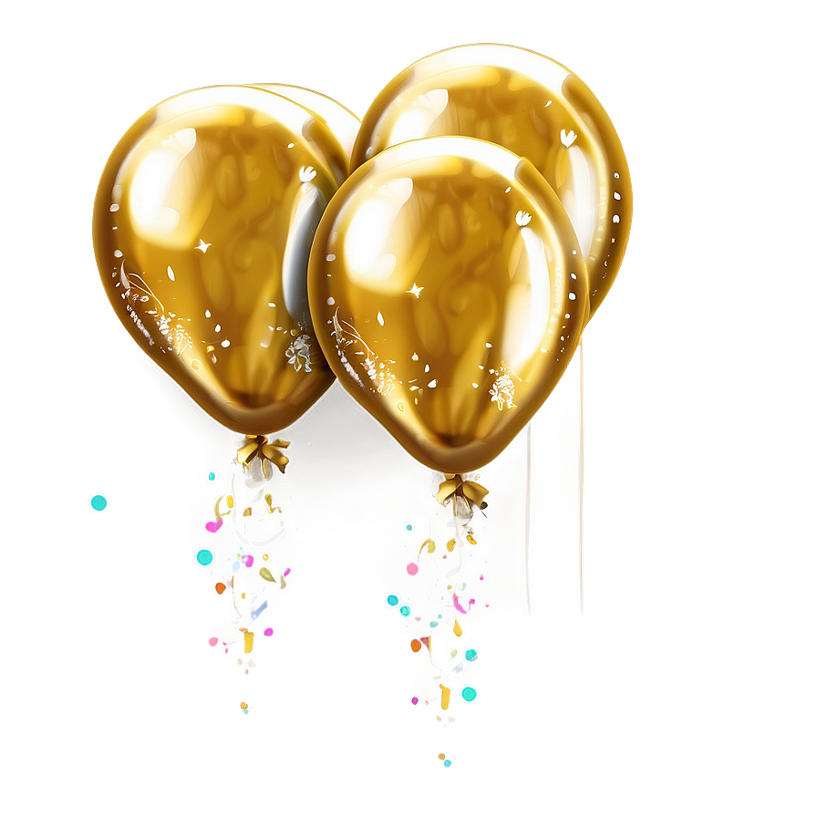 Sparkling Gold Balloon Png Syf PNG Image