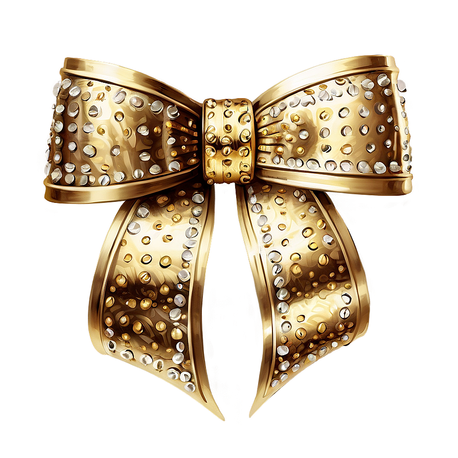 Sparkling Gold Gift Bow Png Spt PNG Image