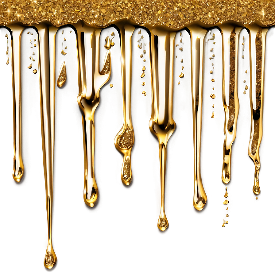 Sparkling Gold Glitter Drip Png 69 PNG Image