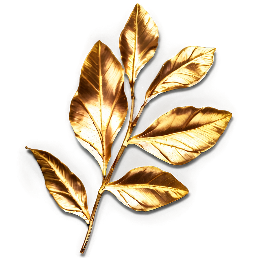 Sparkling Gold Leaves Overlay Png Vkf PNG Image