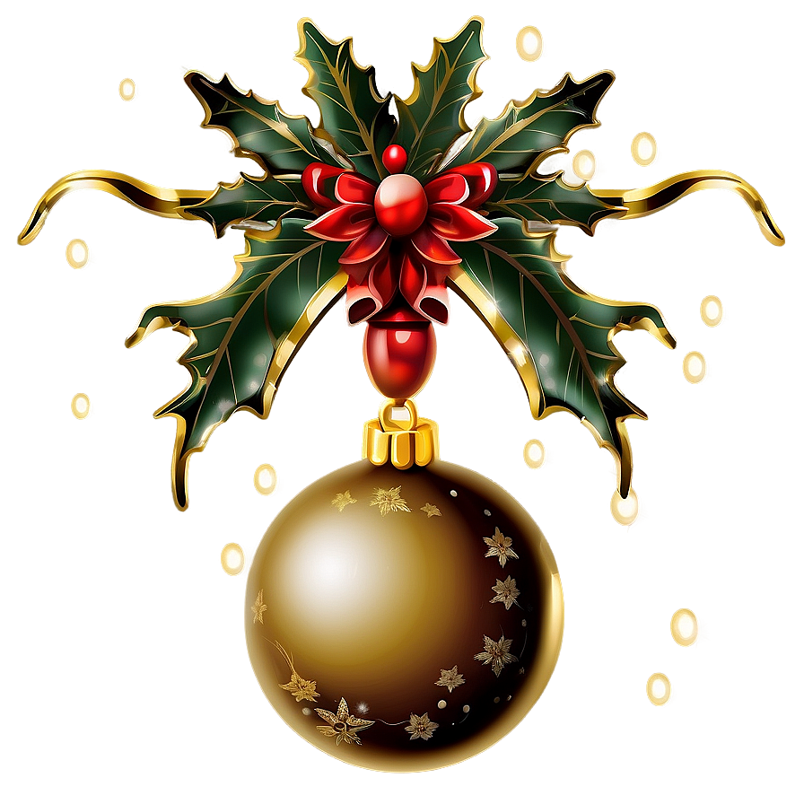 Sparkling Gold Xmas Ornament Png Esh PNG Image