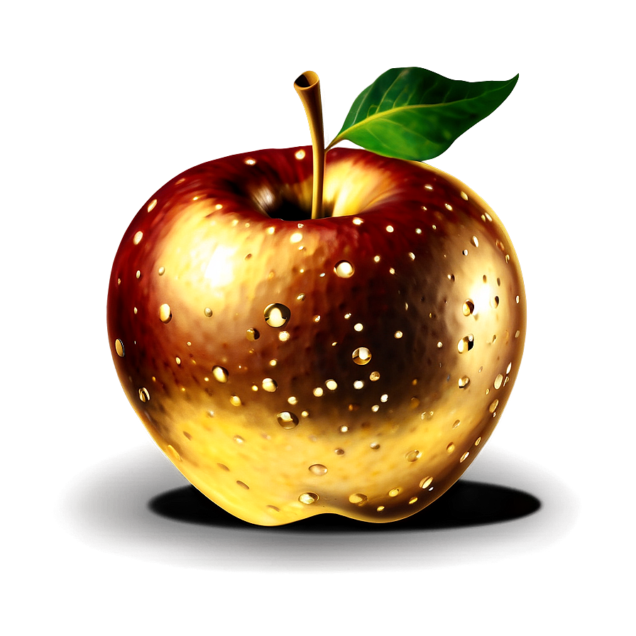 Sparkling Golden Apple Png 9 PNG Image