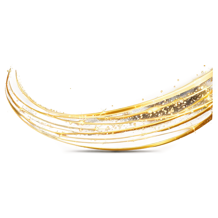 Sparkling Golden Line Wave Png Nki PNG Image