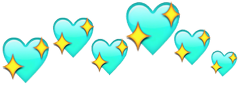 Sparkling Heart Crown Overlay PNG Image