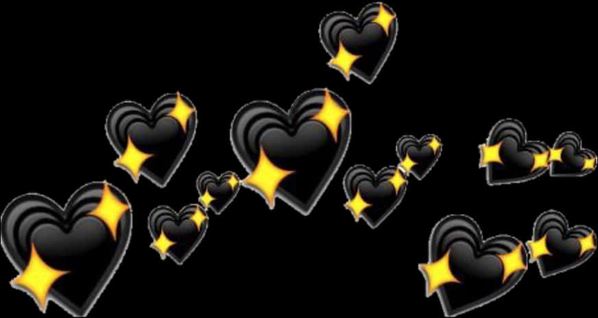 Sparkling Hearts Pattern PNG Image