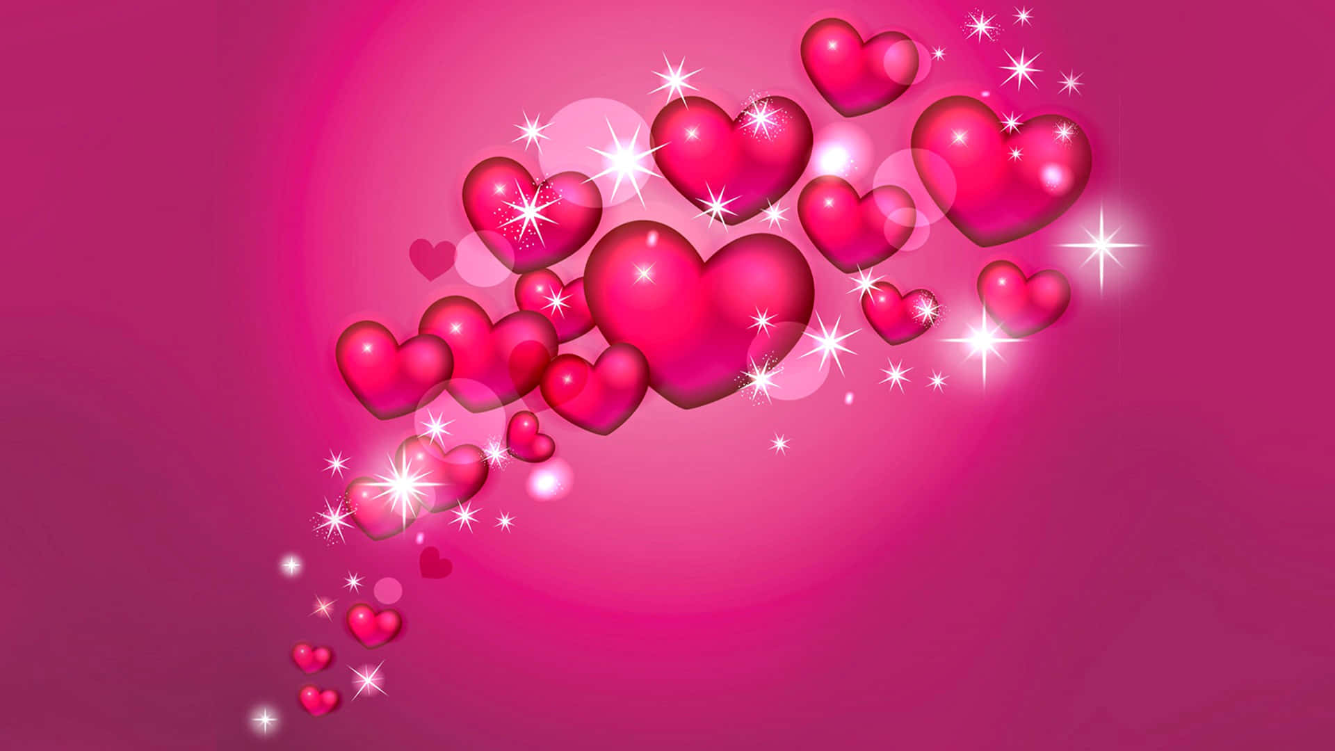 Sparkling Hearts Pink Background PNG Image