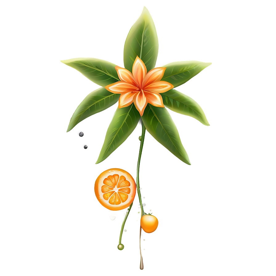 Sparkling Orange Flora Png Cdo14 PNG Image