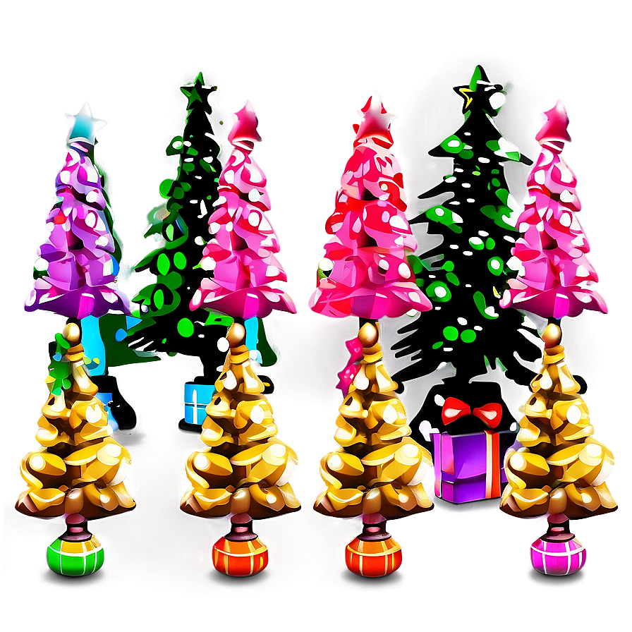 Sparkling Pink Christmas Tree Png Unx PNG Image