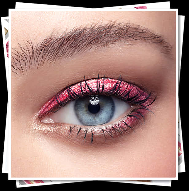 Sparkling Pink Eyeshadow Closeup PNG Image