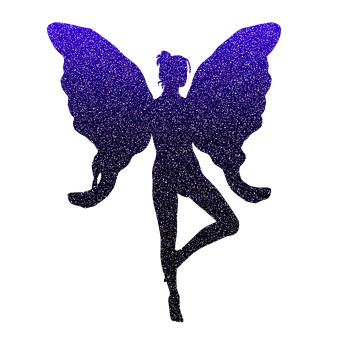 Sparkling Purple Fairy Silhouette PNG Image