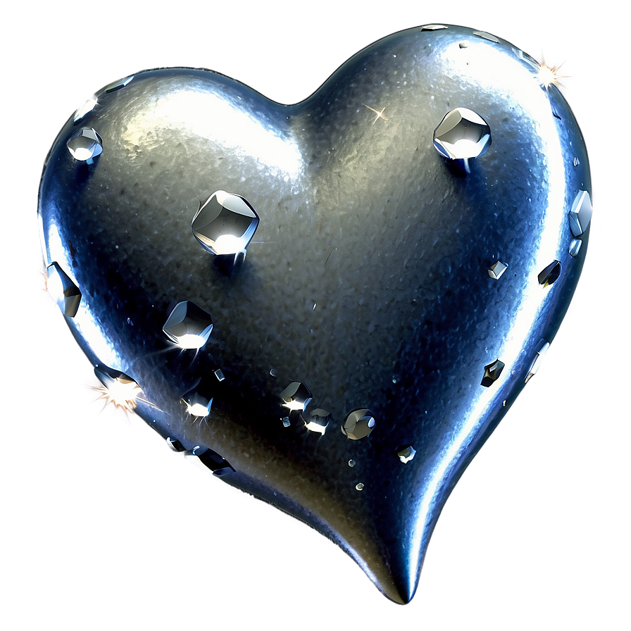 Sparkling Silver Heart Png 22 PNG Image