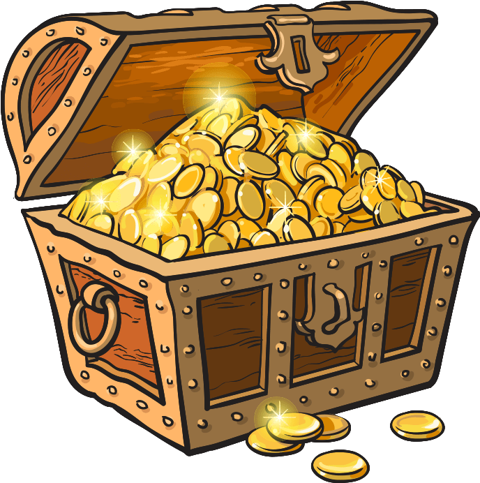 Sparkling Treasure Chest Fullof Gold Coins.png PNG Image