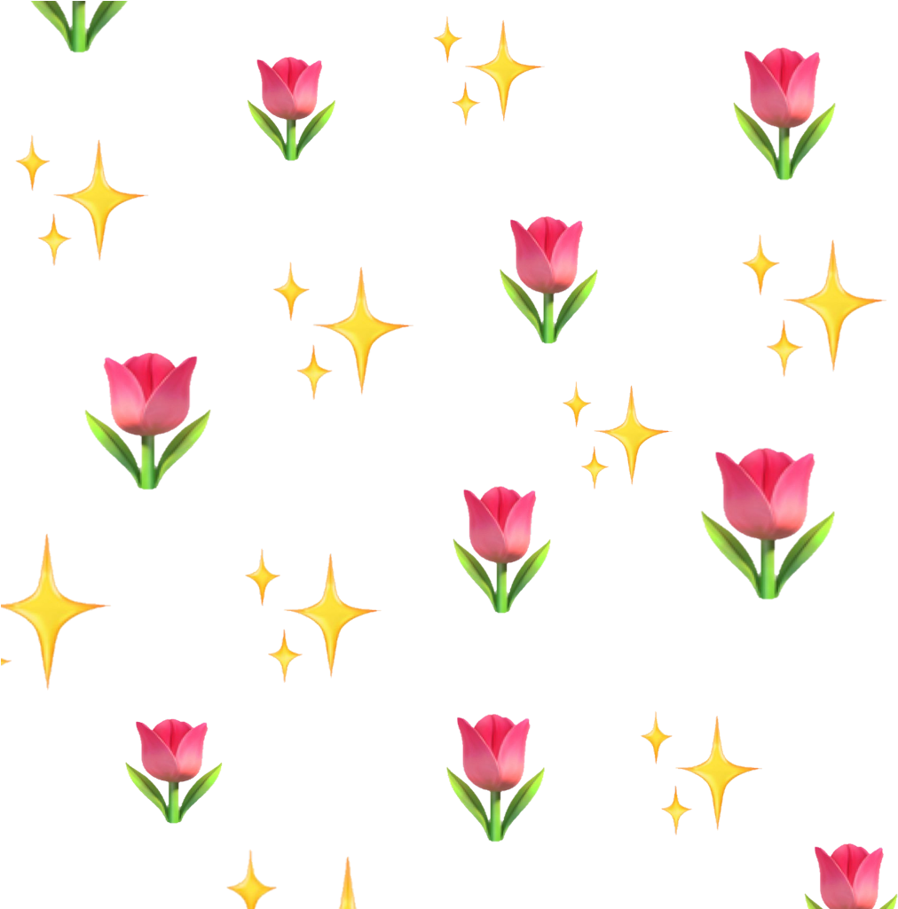 Sparkling Tulips Pattern PNG Image