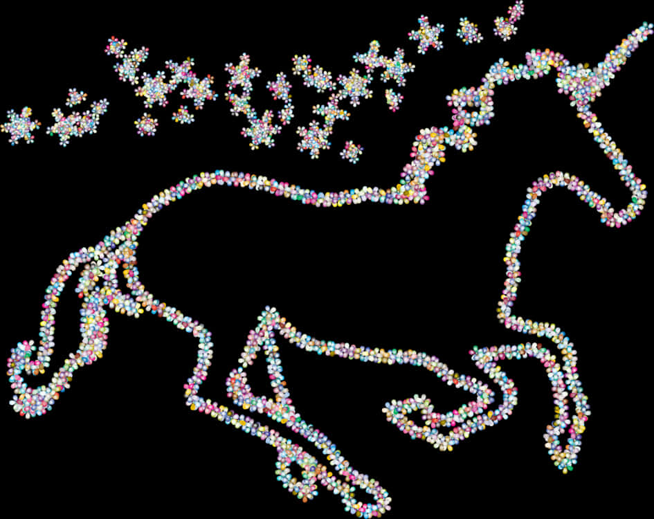 Sparkling Unicorn Constellation PNG Image