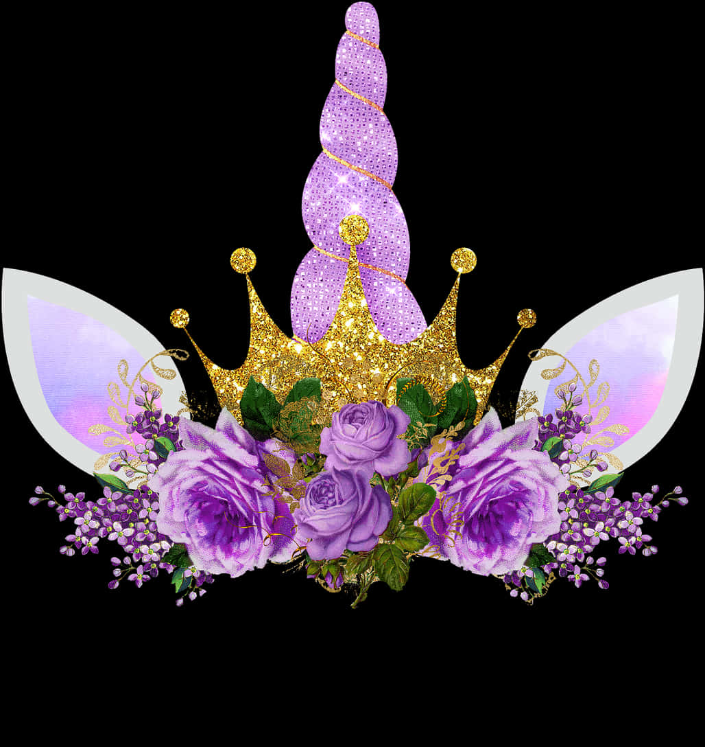 Sparkling Unicorn Crown Graphic PNG Image