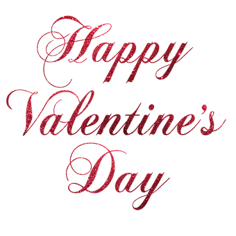 Sparkling Valentines Day Greeting PNG Image