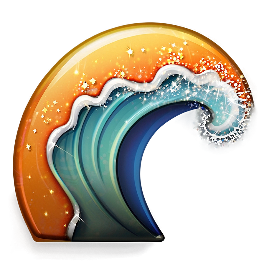 Sparkling Wave Emoji Png Ujb PNG Image