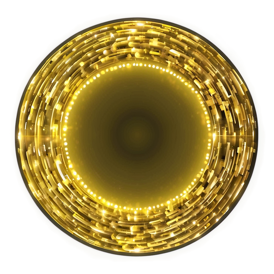 Sparkling Yellow Circle Perspective Png 06122024 PNG Image