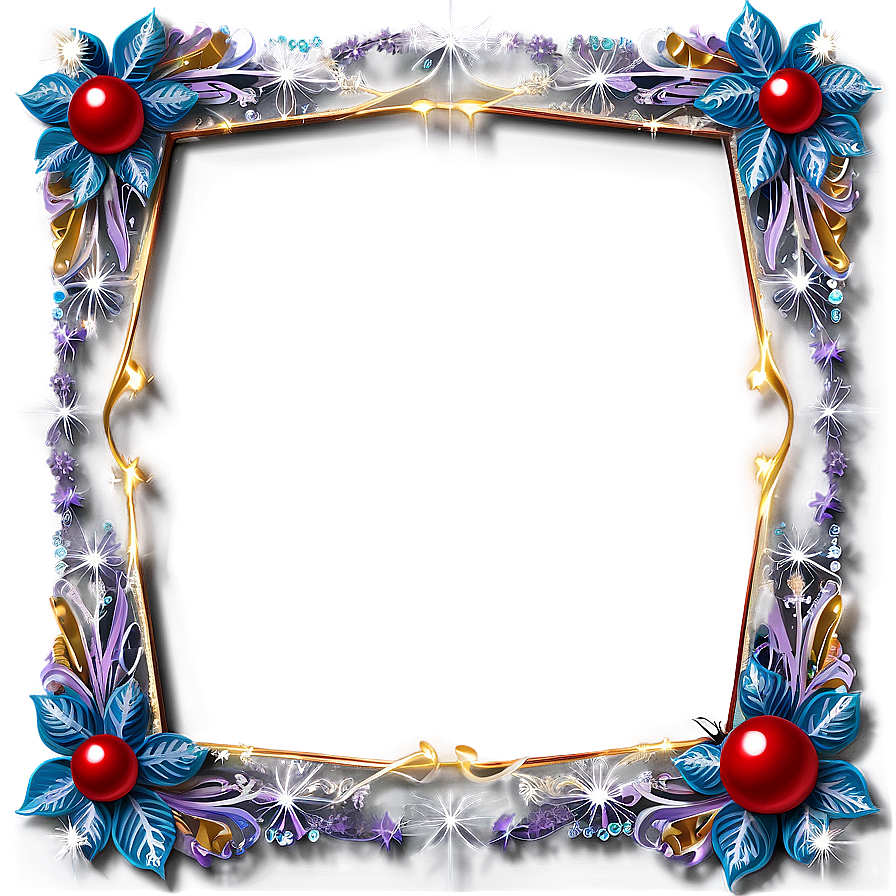 Sparkly Christmas Frame Png Fxq PNG Image