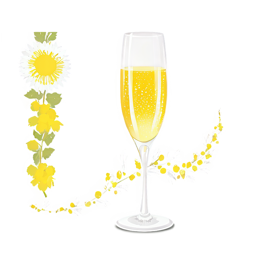 Sparkly Mimosa Flute Png 90 PNG Image