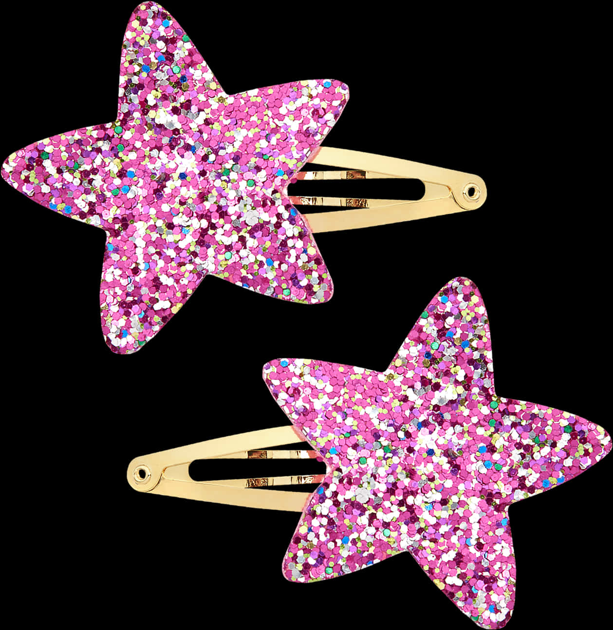 Sparkly Star Hair Clips PNG Image