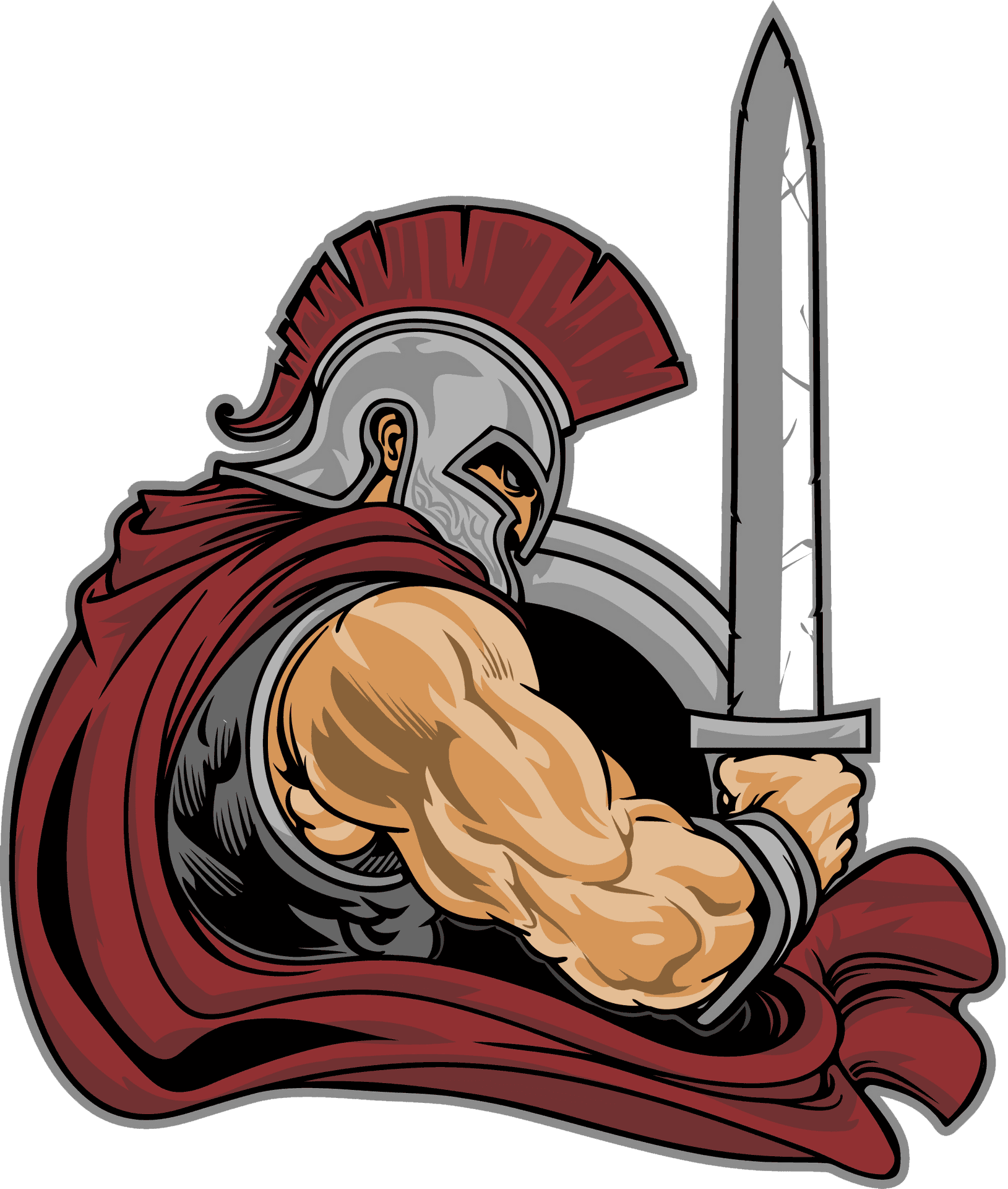 Spartan Warrior Illustration PNG Image