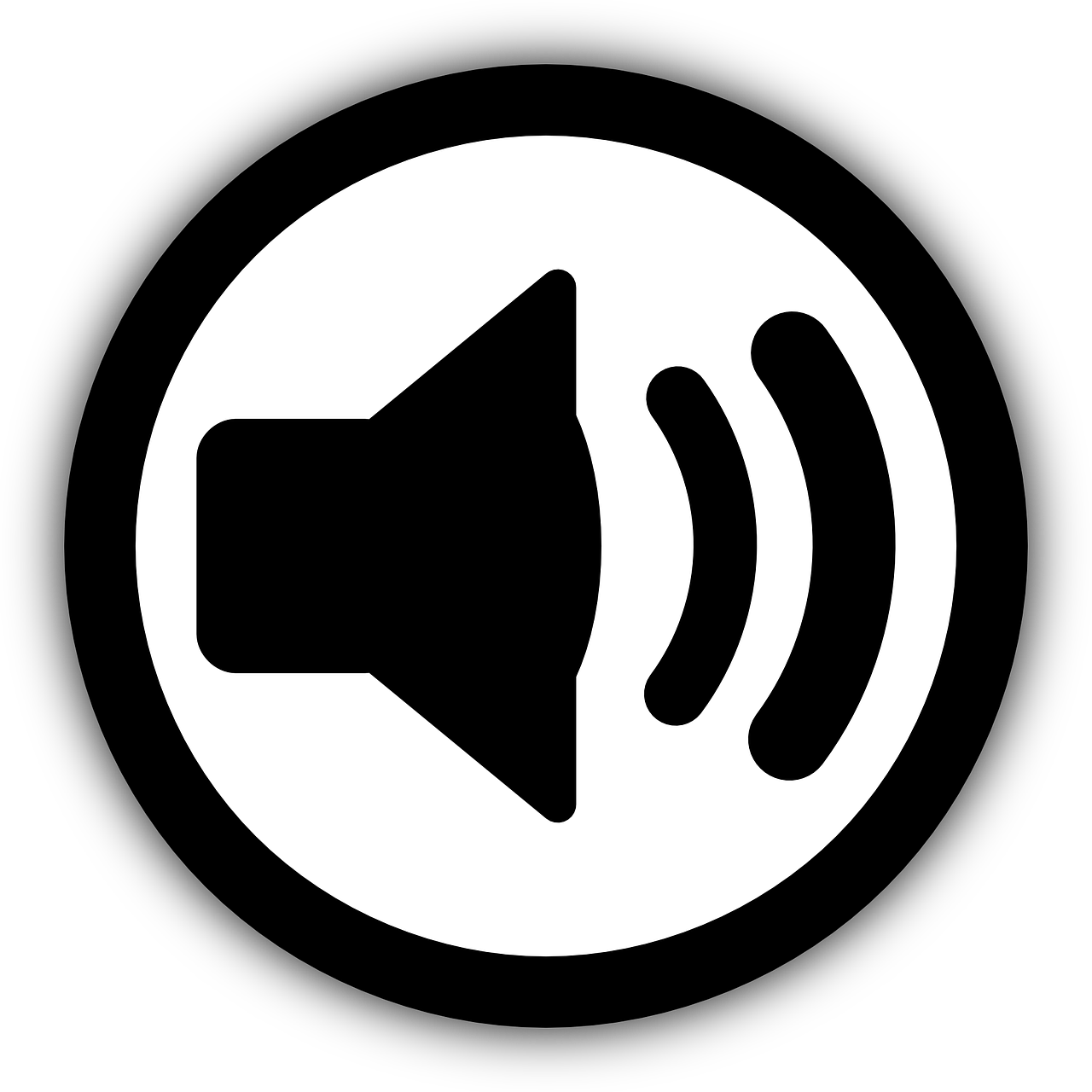 Speaker Volume Icon Blackand White PNG Image