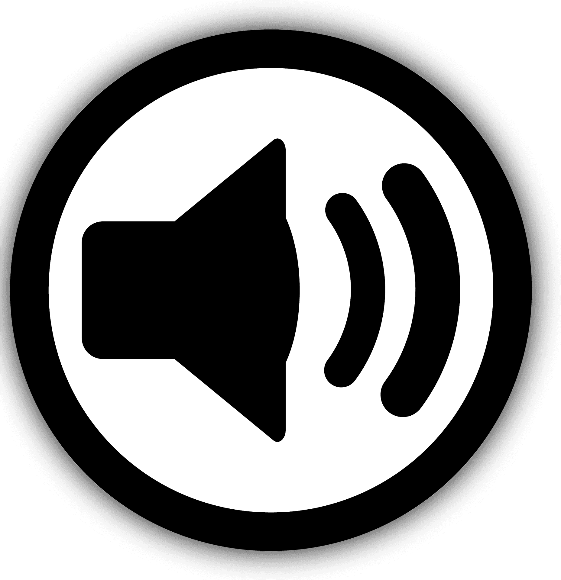 Speaker Volume Icon Blackand White PNG Image